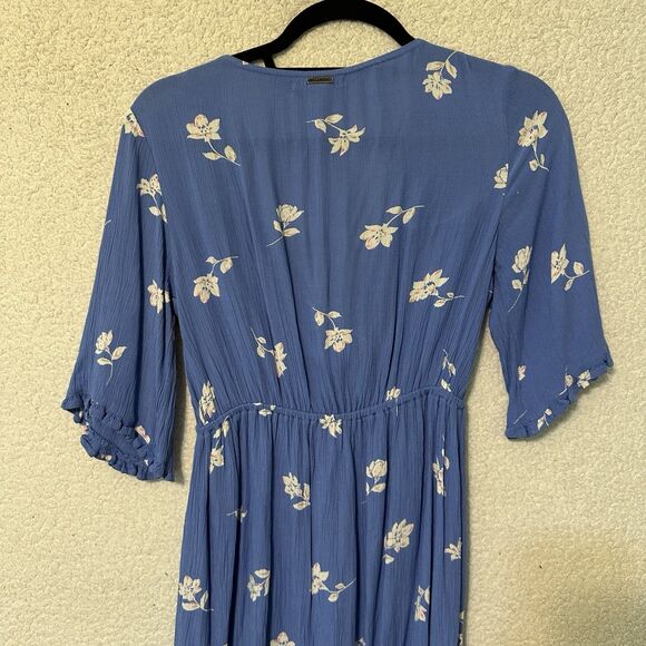 Billabong Blue V-Neck Floral Mini Dress Women's Size‎ Small - Picture 8 of 11